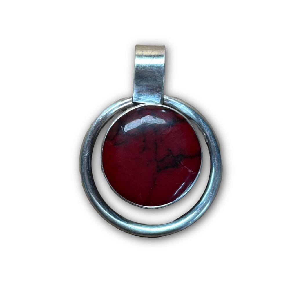 Sterling Silver Red Jasper Pendant –  Mexico TR-120 .950
